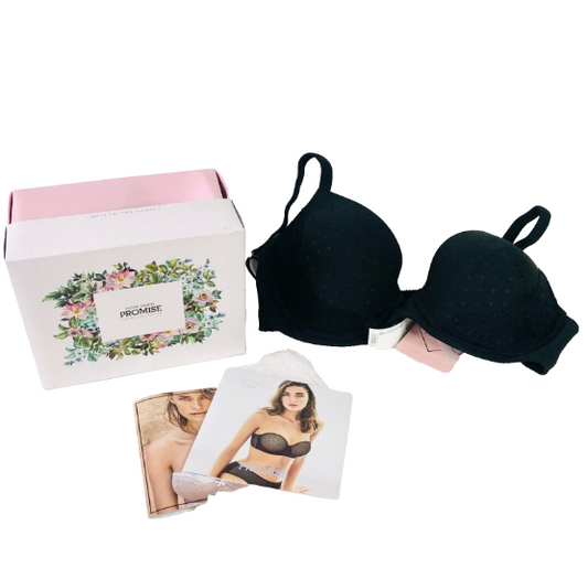 Promise By Roser Samon Black Relleno Padded Bra Size 32D New Designer