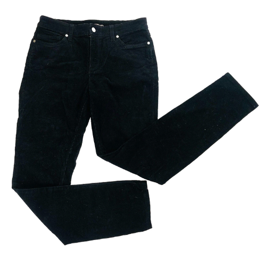 Lands' End mid rise Slim Straight Corduroy pants Jeans Black classic casual Size 12