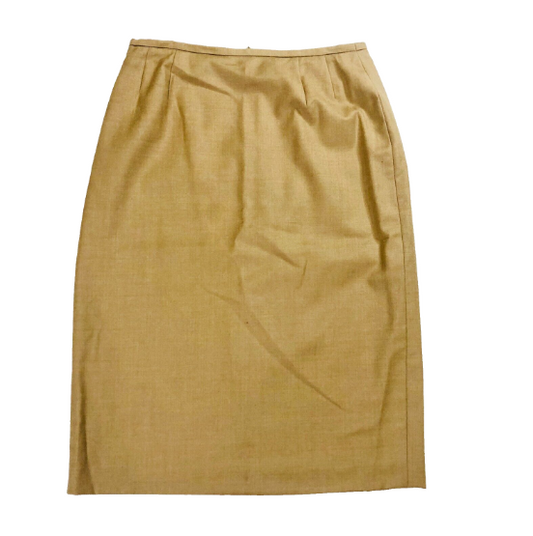 Jobis Camel coloured Wool Pencil Skirt knee length Size 10 Vintage