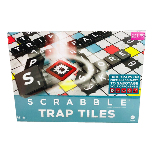 Scrabble Trap Tiles New Family Board Game Mattel Ages 10+
