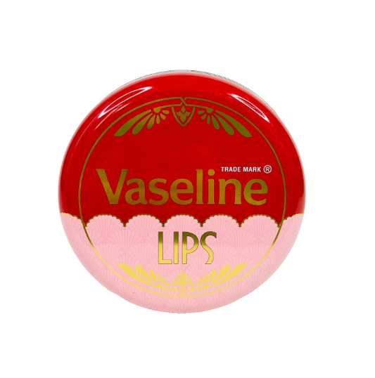 Vaseline Lips Empty Tin - Red &amp; Pink Collectible Storage Container - 7” Diameter