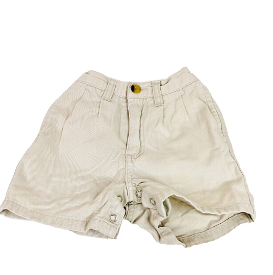 Nautica Baby Shorts Cream/pale Khaki Snap Button Bottom Size XL (18-24 Months)