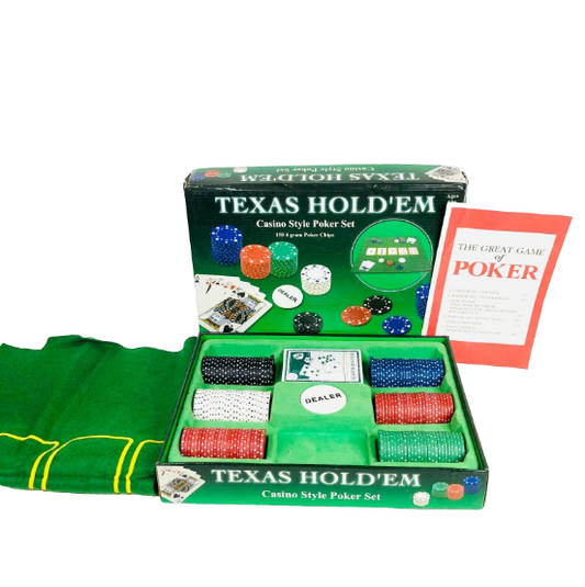 Poker Set - 150 Pcs Chips Texas Hold Em Cards Decks Casino Game