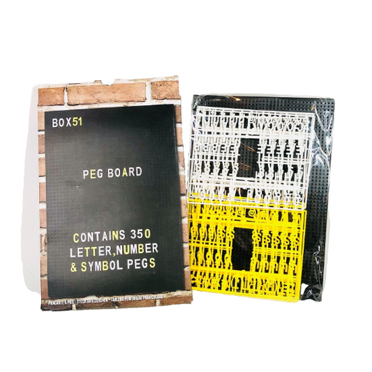 Paladone Box51 Retro Style Peg Board 350 Letters & Numbers 21x 30cm NEW
