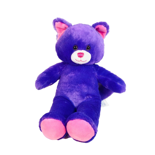 Build-A-Bear Purple Shimmer Kitty Cat 17” Soft Plush with Pink Accents Retired