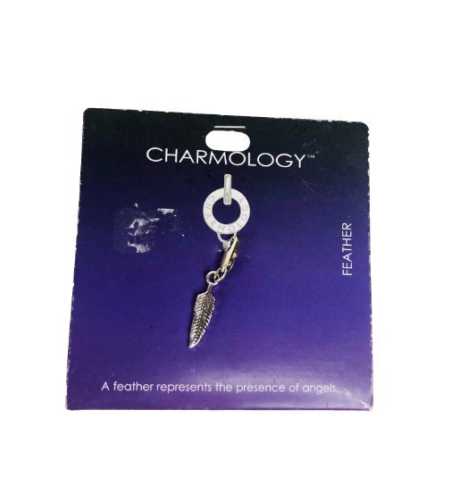 Charmology Silver Feather Angel metal charm Lobster Clasp - NEW