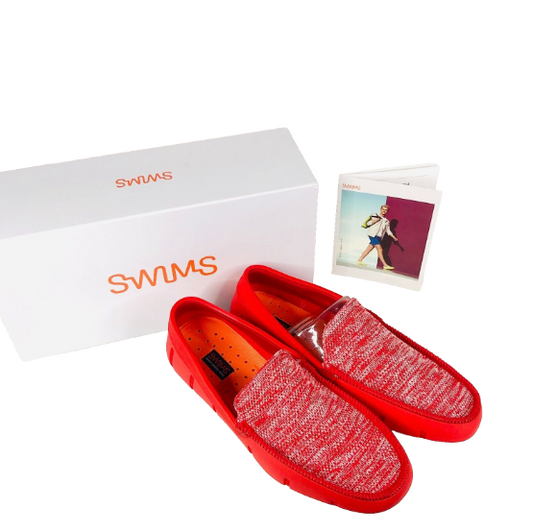 SWIMS Red Alert Alloy Classic Venetian Deck Loafer Size UK 7 (41) NEW RRP £109