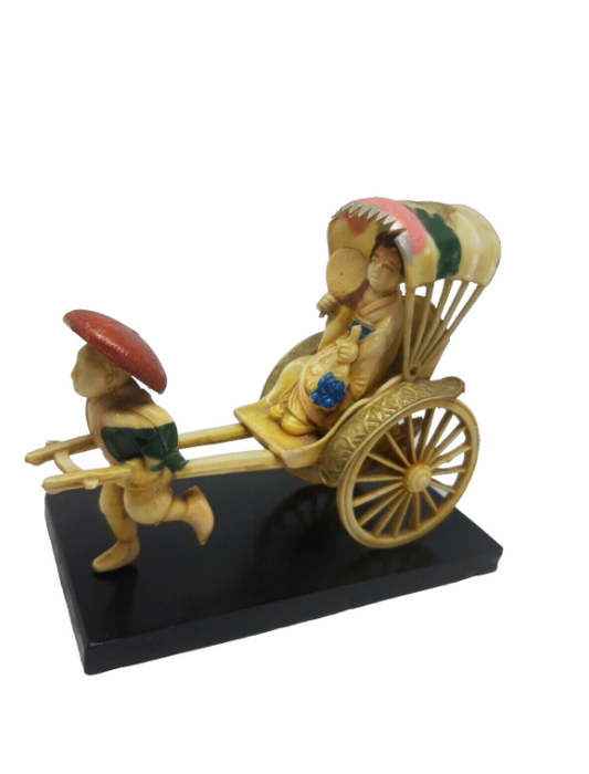 Vintage Japanese Rickshaw Celluloid Toy/Ornament - Geisha Holding fan - Made in Japan