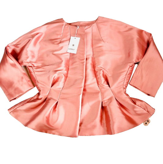 Gomaye Smart Pink Satin Peplum Padded Jacket Size EU 36 UK 10 NEW
