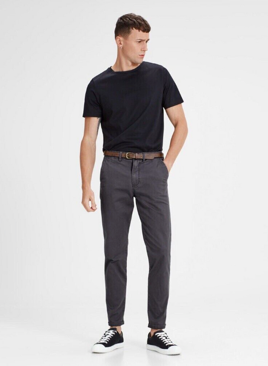 Jack & Jones Cody Spencer Chinos Grey Trousers Smart Casual Size W30 Regular Fit