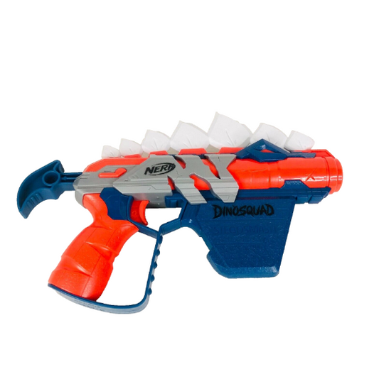 Nerf Dinosquad Dart Blaster Toy Stego-Smash Foam Darts 28cm Blue & Orange