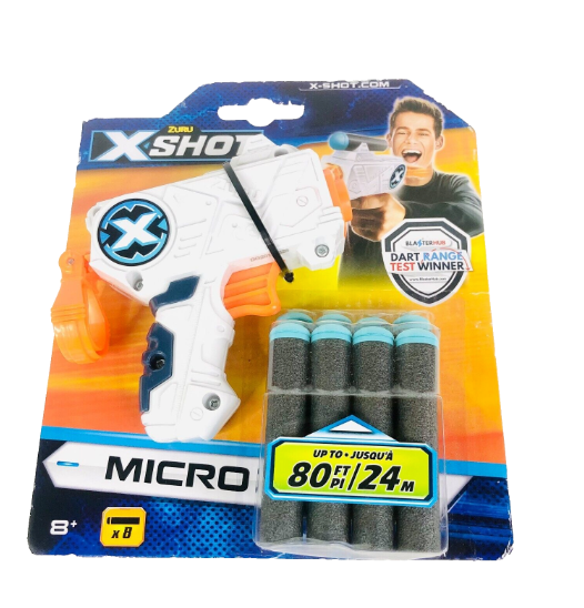 X-Shot Zuru Micro Gun Dart Blasters Toy With 8 bullets  Small but Strong NEW Gift