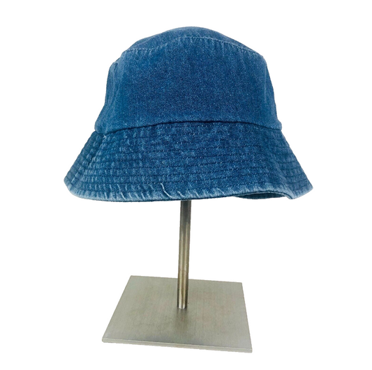 F&F (Tesco) Denim Navy Blue Bucket Hat Unisex One Size 90s Style