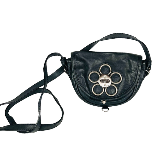 Luella Designer Black Leather Extra Small Crossbody Pouch Bag *See Description*