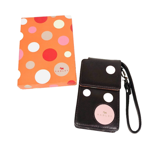 Radley London Brown Leather Spotted Retro Apple iPod Video Case Boxed NEW