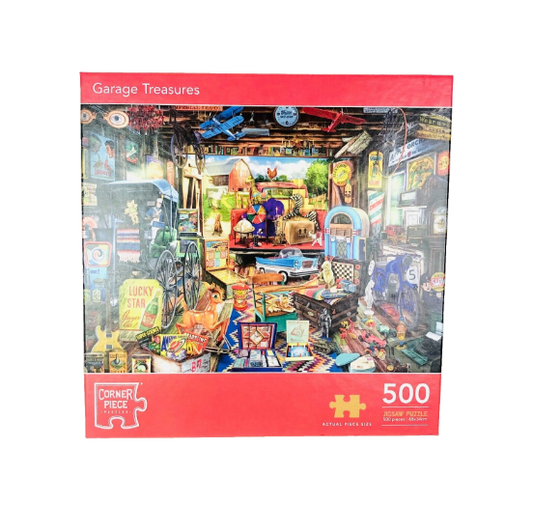 Corner Piece Garage Treasures Jigsaw Puzzle 500 Pieces - Complete