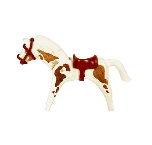 Playmobil Geobra Appaloosa Horse Figure with Saddle 1974 Vintage