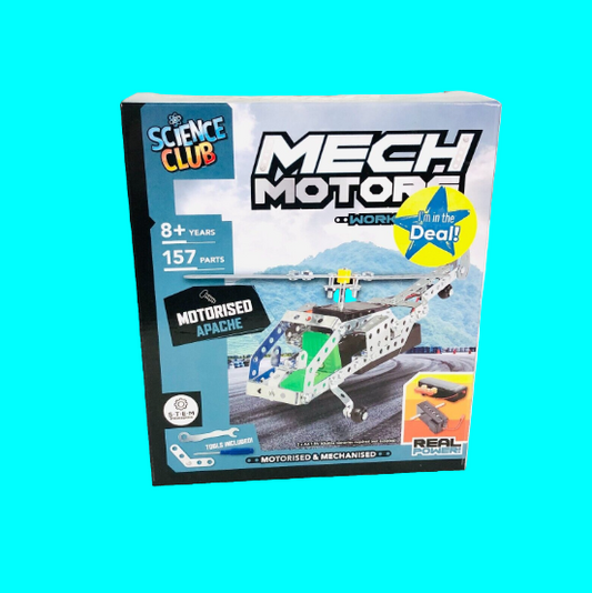 Science Club Mech Motors Motorised Apache Helicopter - STEM Engineering