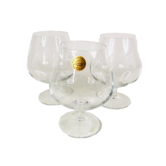 Cristal D'Arques France Brandy Snifter Glass Lead Crystal Clear 5.5" Set Of 3
