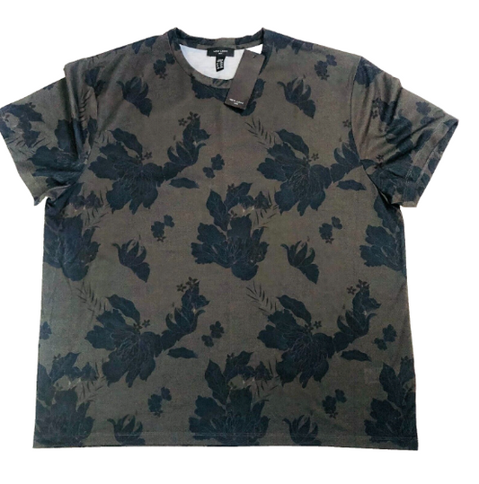 New Look Mens Khaki Green Floral Pattern Casual T-shirt Size XXL NEW