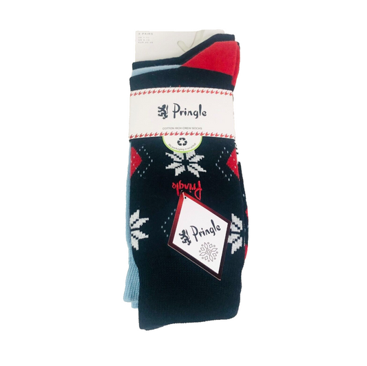 PRINGLE Mens Cotton Leisure Socks 3 pairs Navy Blue Size UK 7-11 RRP £20 NEW