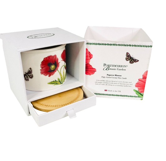 Portmeirion Botanic Garden Papaver Rhoeas Poppy Scented Coconut Wax Candle NEW