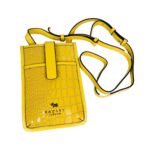 Radley London Cecil Road Mustard Yellow Leather Medium/Large Phone Crossbody Bag NEW