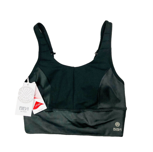 Biba Active Black Snake Panel Sports Bra Gym Top RRP £36.99 Size 12 (M) NEW