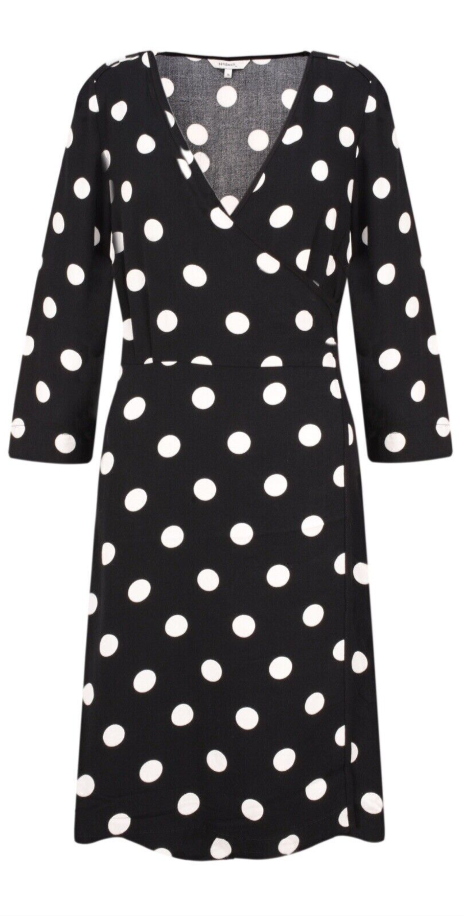 Sandwich_ Clothing Black & White Polka Dot Wrap Dress Size 34 (UK 6/8 - XS) NEW