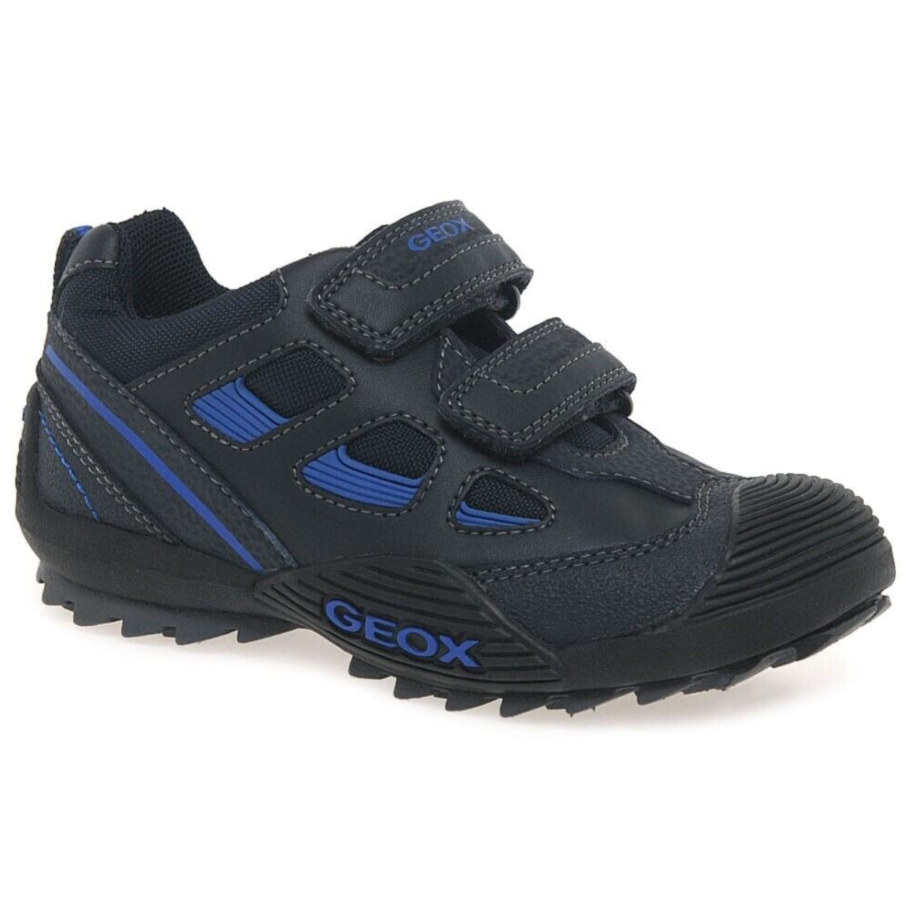 Geox Navy Blue Savage Leather Sneaker Trainers Size 6.5 (EU 40)