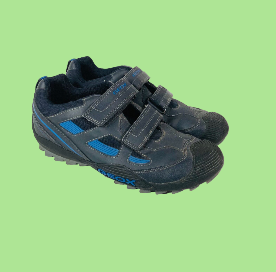 Geox Navy Blue Savage Leather Sneaker Trainers Size 6.5 (EU 40)
