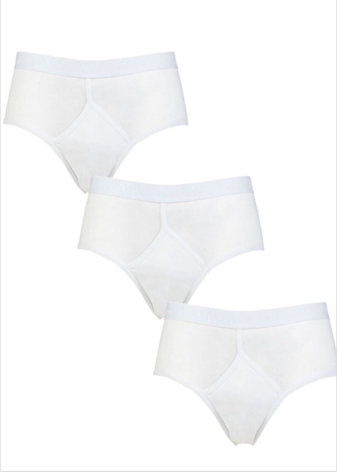 Pringle Underwear White 3 Pack High Waist Y-Front Briefs Size Small NEW in Box