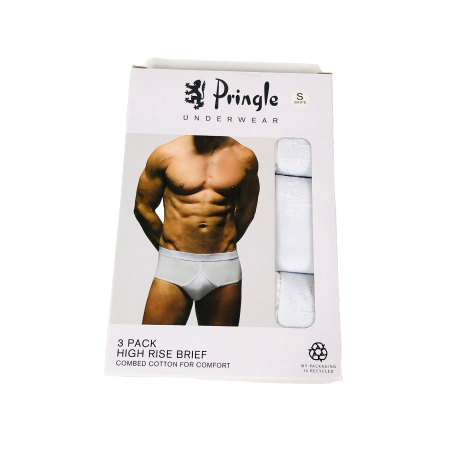 Pringle Underwear White 3 Pack High Waist Y-Front Briefs Size Small NEW in Box