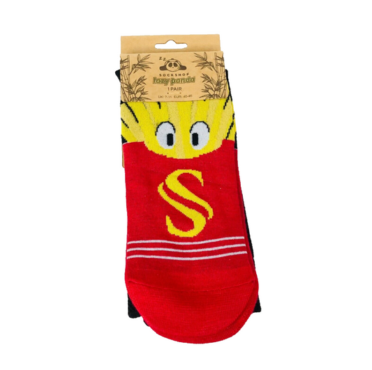 Sockshop Lazy Panda Novelty Bamboo Fries Design Socks Mens 1 Pair Size UK 7-11 NEW