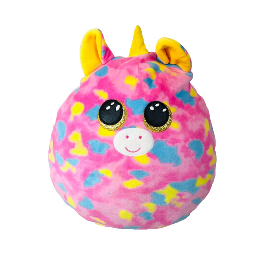 Ty Squish A Boos Fantasia Pink With Patches Unicorn Soft Plush Toy Pillow 12”