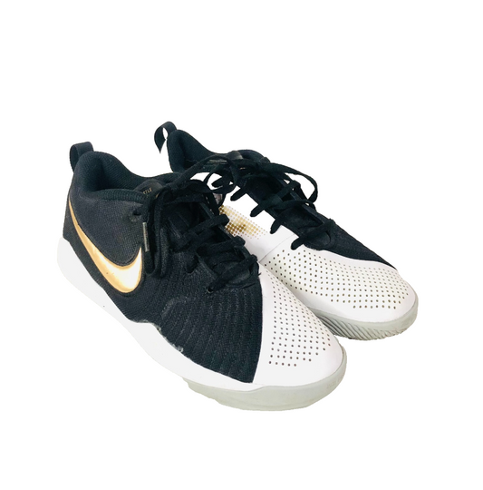 NIKE Black, White & Gold Team Hustle Quick Trainers AT5298-010 Youth Size 5Y (EU 38) Unisex