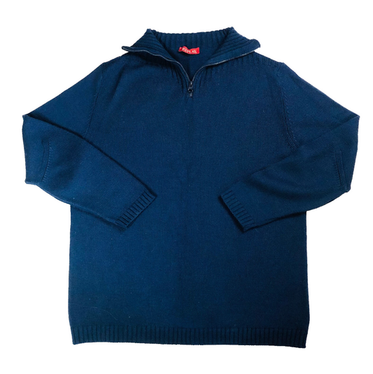 Replay Merino Wool Blend Navy Blue 1/4 Zip Knit Jumper – Size XXL