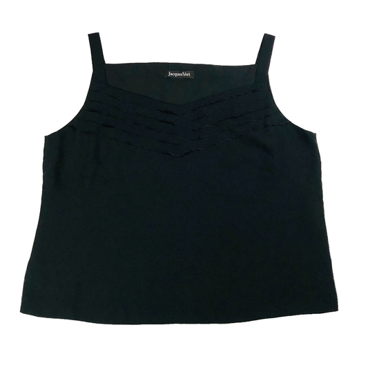 Jacques Vert Black Strappy Chiffon Sleeve CamiTop Size UK 18