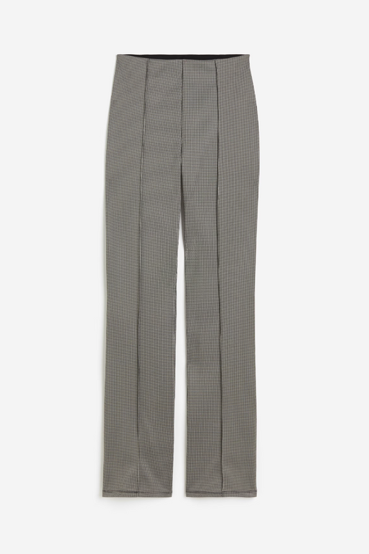 H&M Black & White Houndstooth Stretch Smart Front Pleat Trousers Size Medium NEW