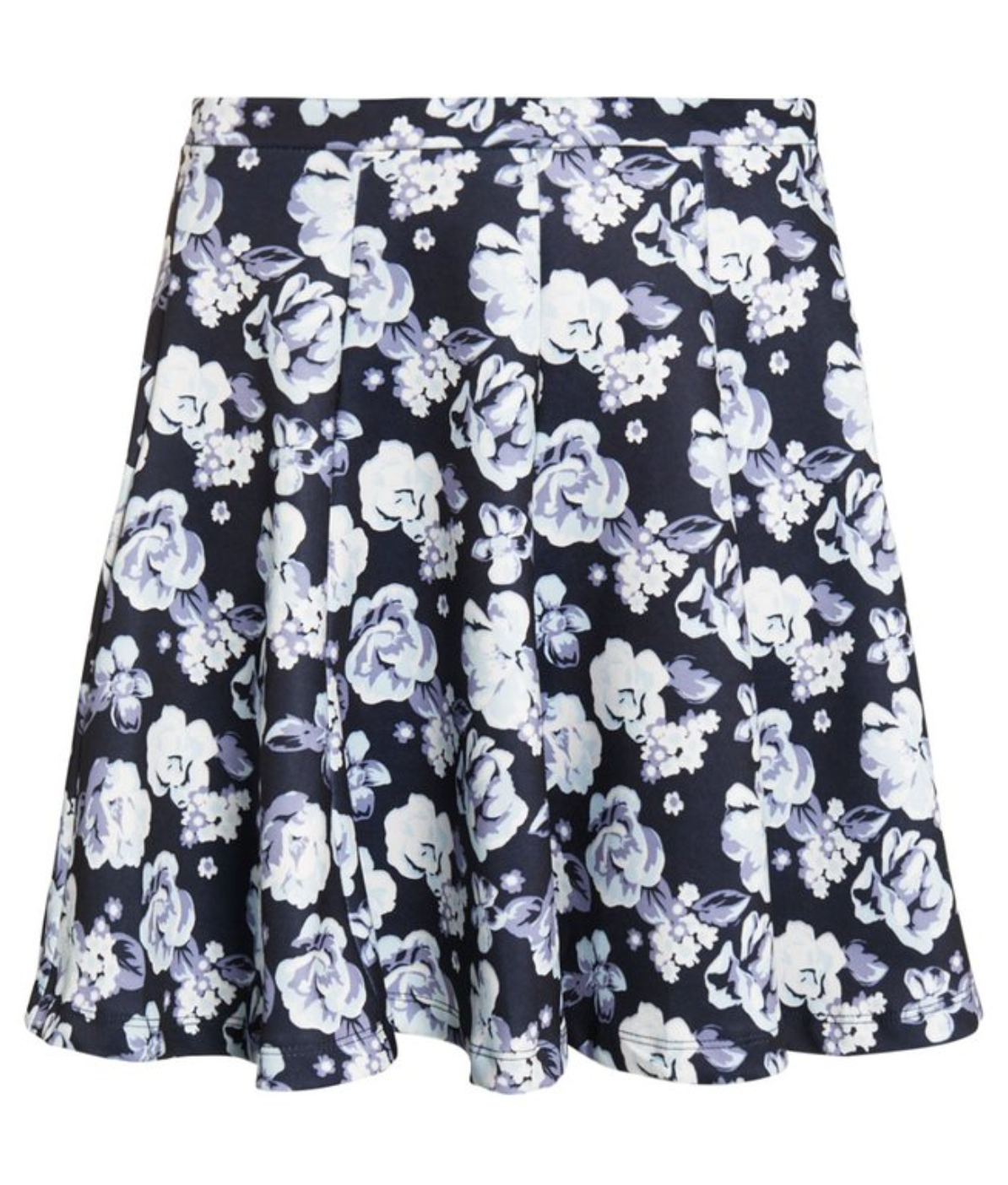 Superdry Navy Blue Floral Scuba Skater Mini Skirt Size Medium (UK 10)