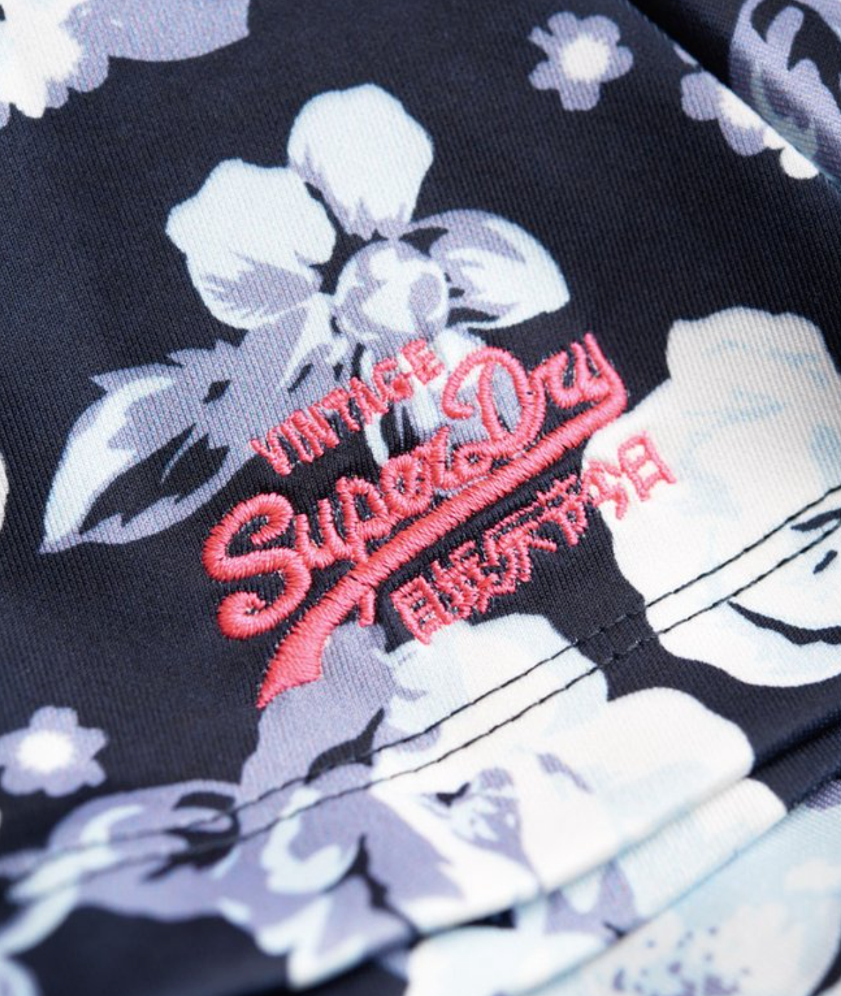 Superdry Navy Blue Floral Scuba Skater Mini Skirt Size Medium (UK 10)