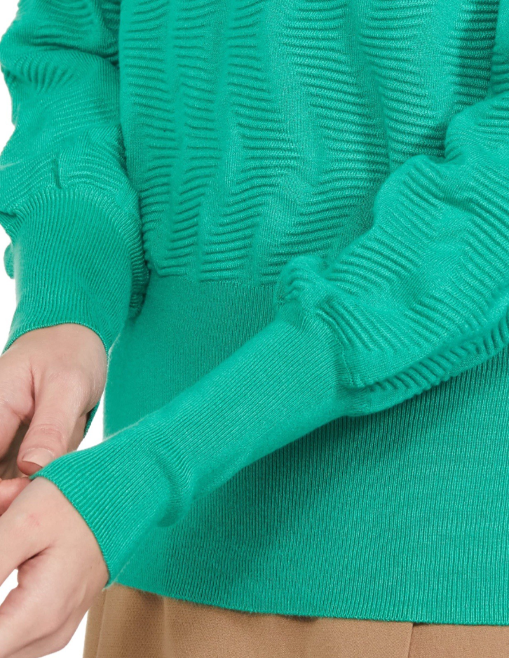 Marks & Spencer Green Textured Crew Neck Blouson Sleeve Jumper Size XL (16)