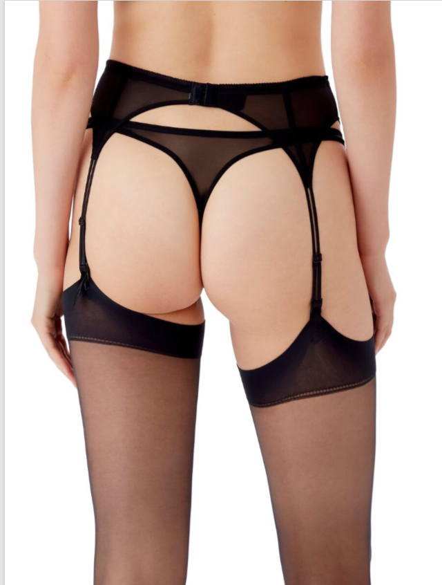 Gossard Illusion Black Red Lace Suspender Belt Lingerie Size XL (16) NEW RRP £29