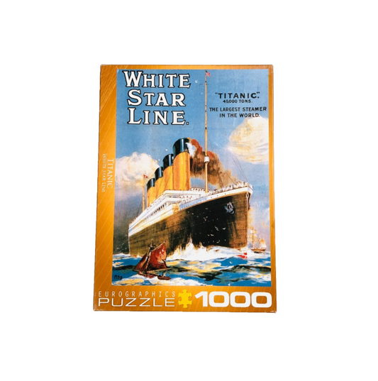 Titanic White Star Line 1000 Piece Jigsaw Puzzle by Eurographics Vintage Poster 68cm x 49cm
