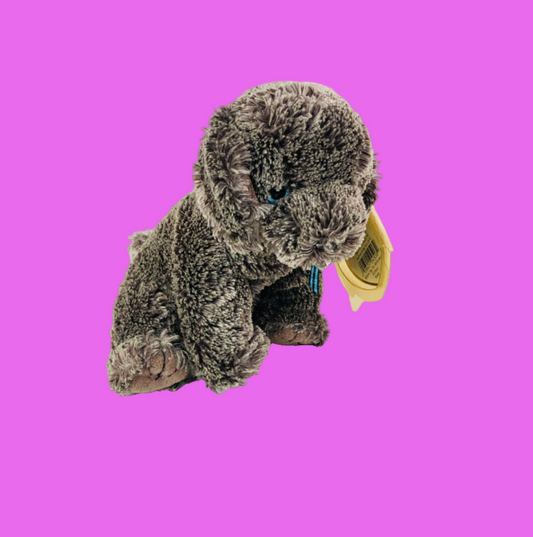 TY Beanie Babies Frisbee The Gray Dog Stuffed Toy Plush With Tag Retro 2001 6”