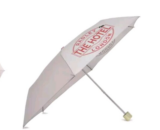 Radley Book Street Hotel Chalk Off-WhiteResponsible Foldaway Superlite Umbrella NEW