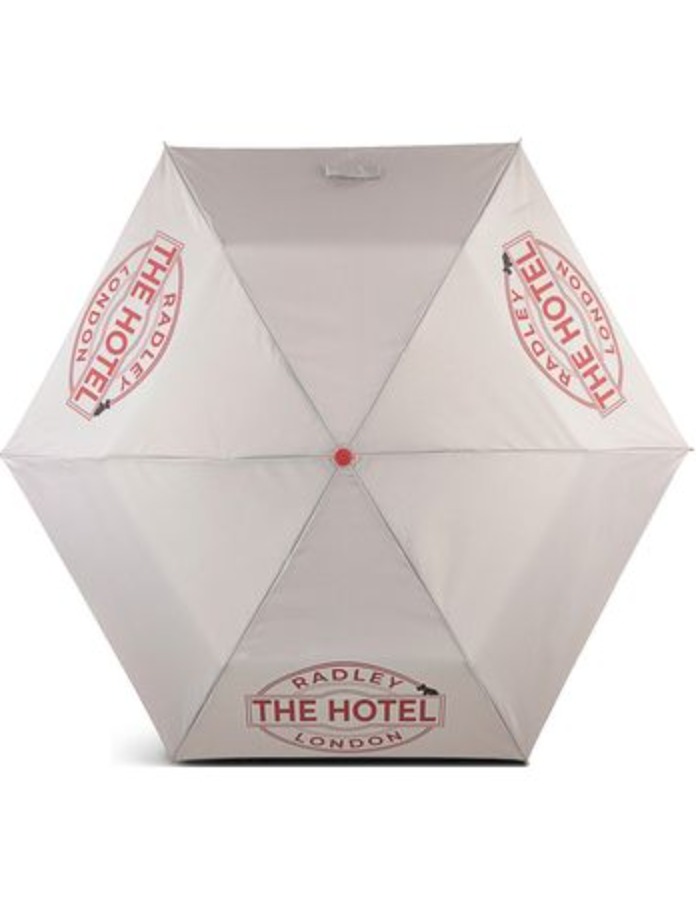 Radley Book Street Hotel Chalk Off-WhiteResponsible Foldaway Superlite Umbrella NEW