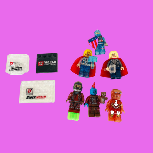 6x Dargo Block World Superhero Thor Captain America Ironman Minifigure Figures