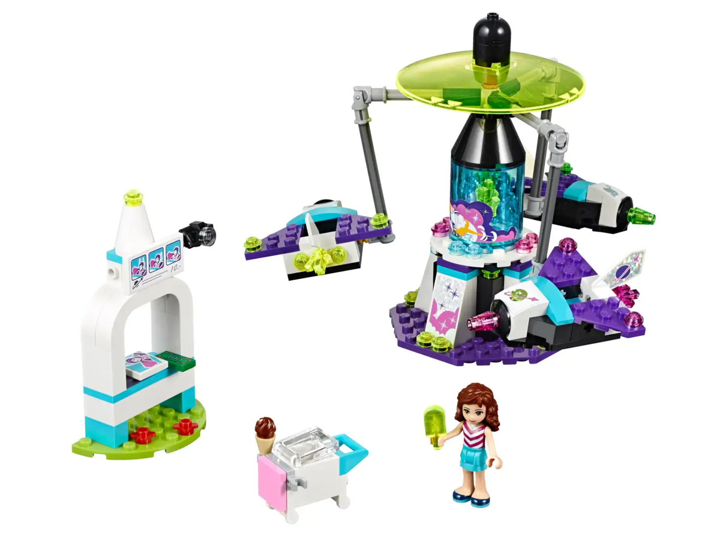 LEGO FRIENDS: Amusement Park Space Ride (41128) 100% Complete With Instructions & Minifigures & Box