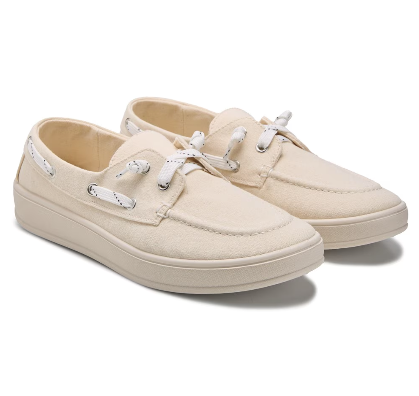 Steve Madden Girl Natural Canvas Cream Galley Boat Sneaker Size UK 7 (EU 40)NEW